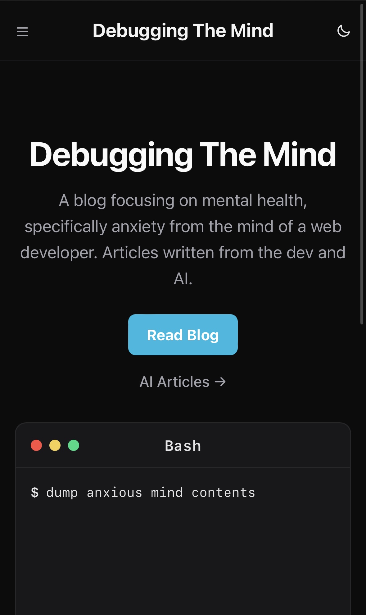 Debugging The Mind